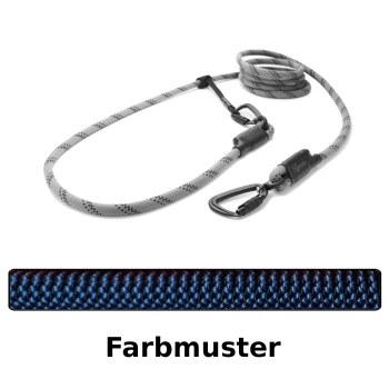 EASYLONG Hundeleine TWIST - L - 2m - schwarz und blau im Zickzack